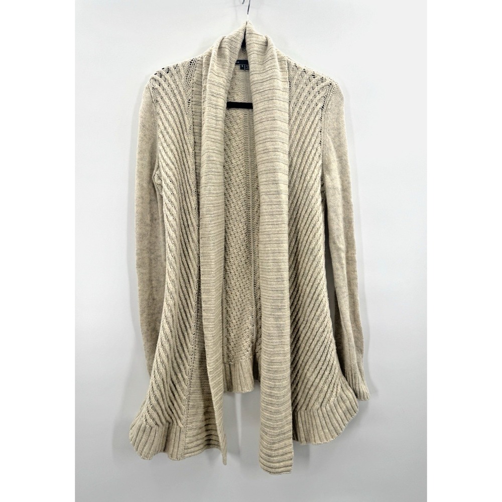 Vince Chunky Yak Wool Sweater Knit Cardigan XL Flare Asymmetrical Fisherman Cozy